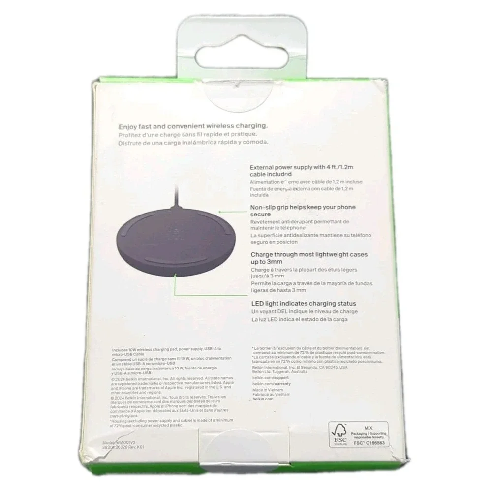 Nn3O Belkin Boost Charge 10W Qi Wireless Charging Pad for iPhone / Galaxy‎ Black